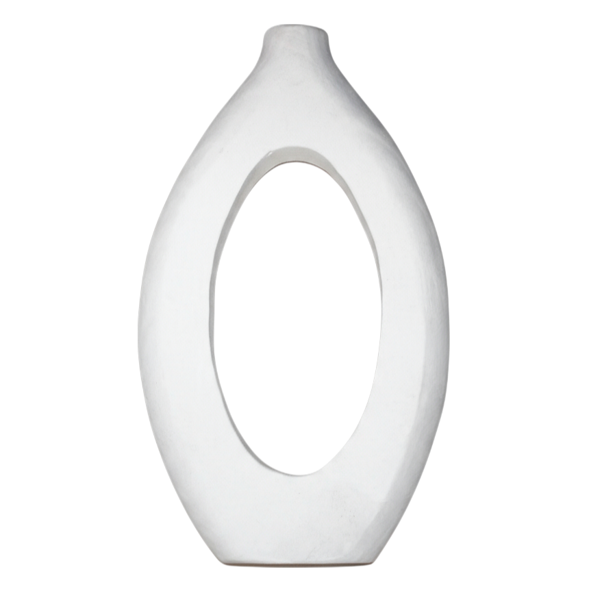 N146 Wood Vase - White 10.25" x 2.5" x 18.25" PK 2