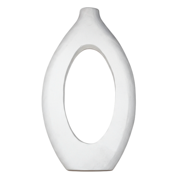 N146 Wood Vase - White 10.25" x 2.5" x 18.25" PK 2