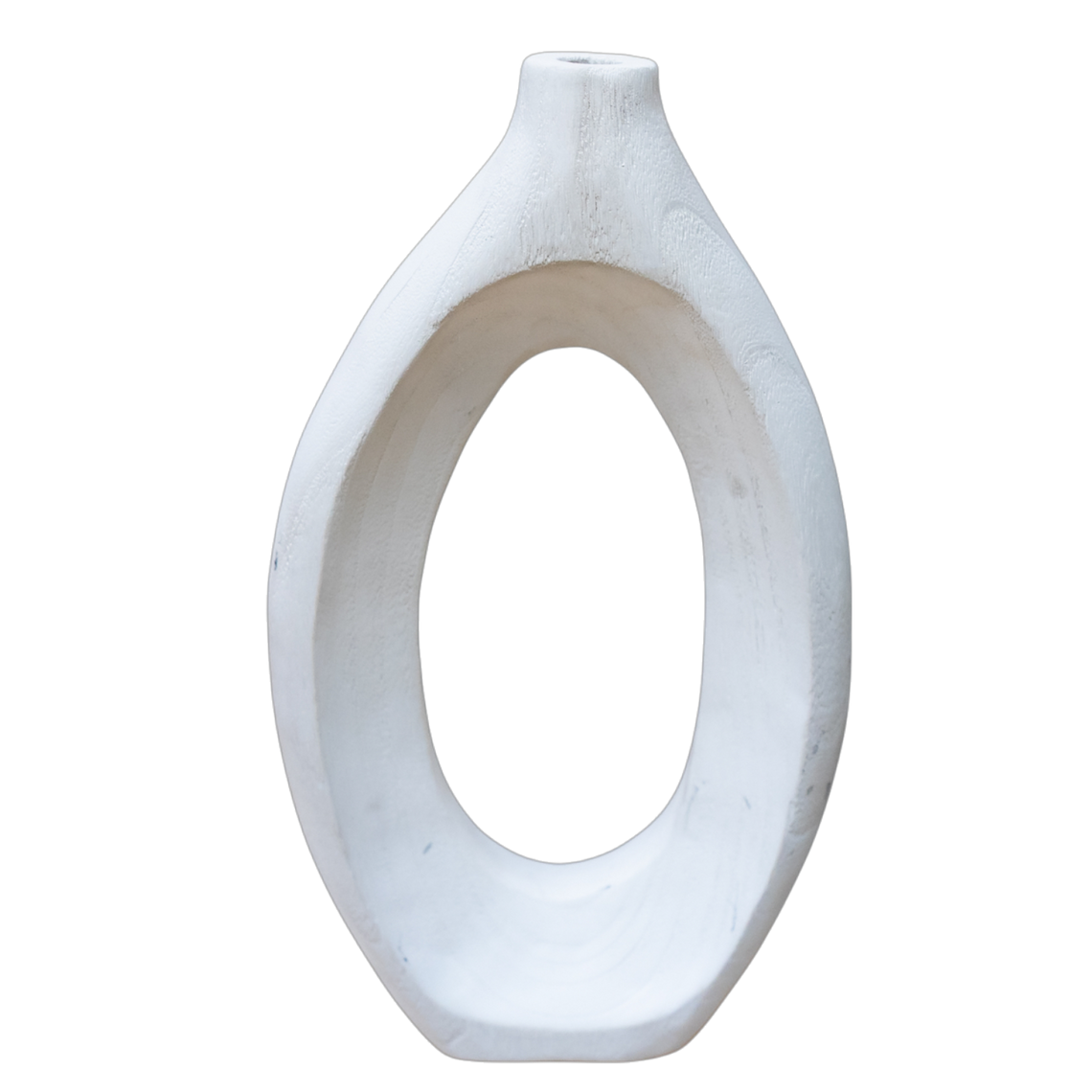 N146 Wood Vase - White 10.25" x 2.5" x 18.25" PK 2
