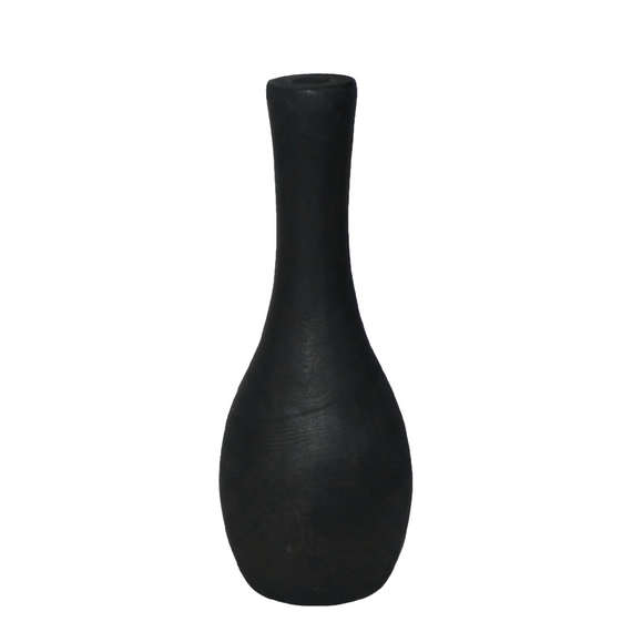 N147 Wood Slim Vase - Black 6" x 6" x 15" PK 2