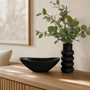 N148 Wood Bubble Vase - Black 5" x 5" x 11" PK 2