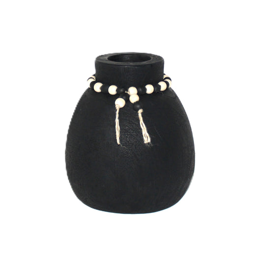 N150 Wood Vase w/Beads 22.5" x 10.5" x 14.5"