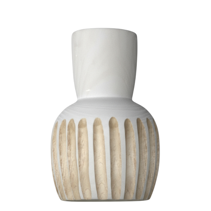 N154 Wood Pattern Vase 6.5" x 6.5" x 9.5" PK 2