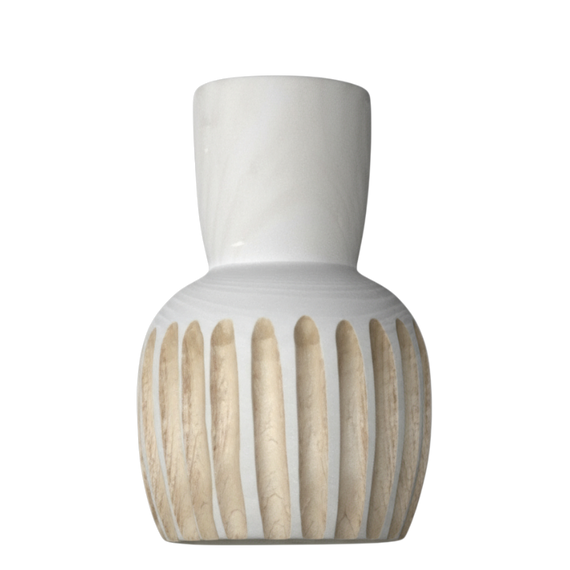 N154 Wood Pattern Vase 6.5" x 6.5" x 9.5" PK 2