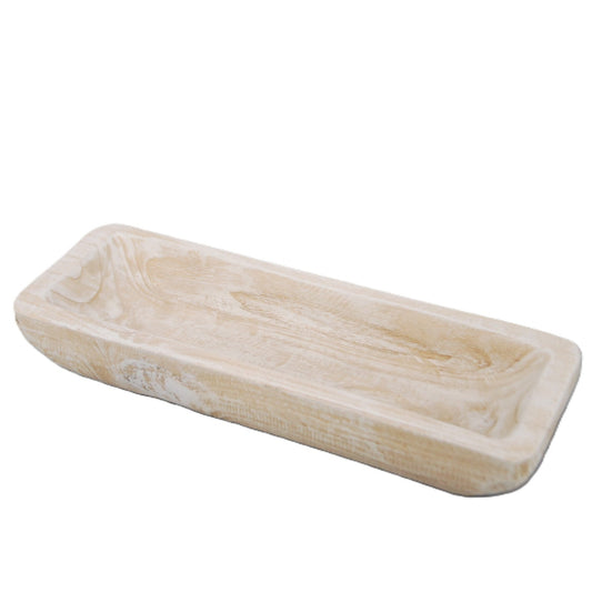 Wooden Dough Bowl - Antique White