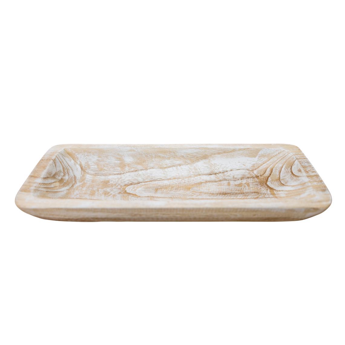 N160 Wood Dough Bowl - Antique White 16.75" x 6" x 2" PK 2