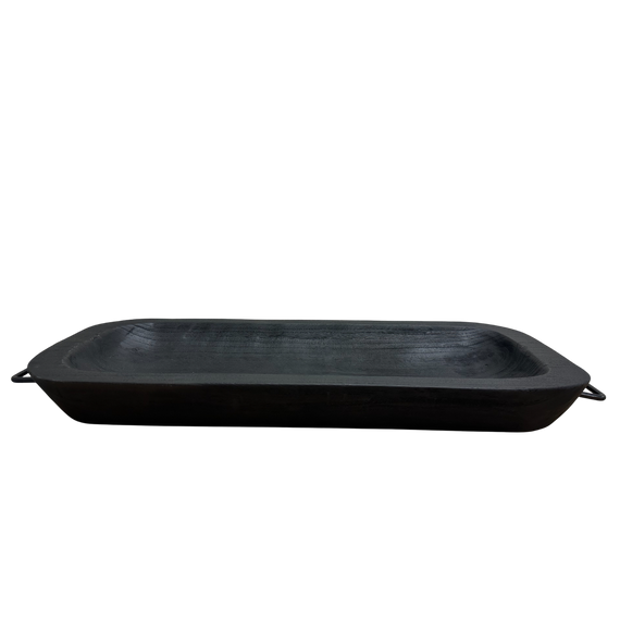 N162 Dough Bowl w/Handles, Black 24" x 10.25" x 2" PK 2
