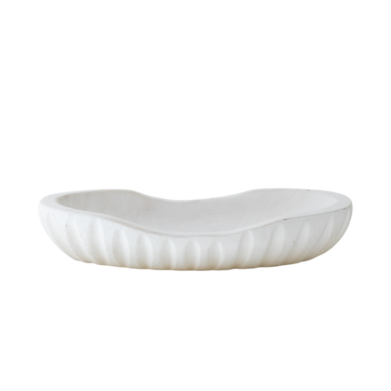 N167 Wood Tray - Antique White 12.5" x 6" x 2.25" PK 2