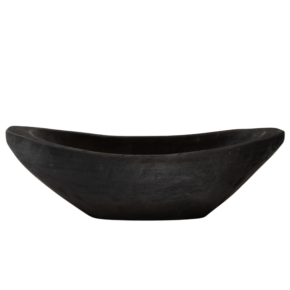 N168 Wood Dough Bowl - Black 18.75" x 5.25" x 6" PK 2