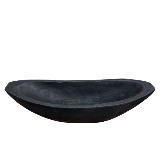 N168 Wood Dough Bowl - Black 18.75" x 5.25" x 6" PK 2