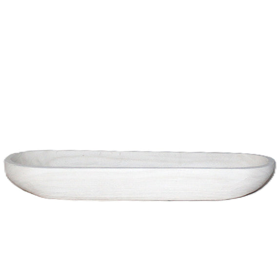 N169 Wood Dough Bowl - White 19" x 7.75" x 23.75"