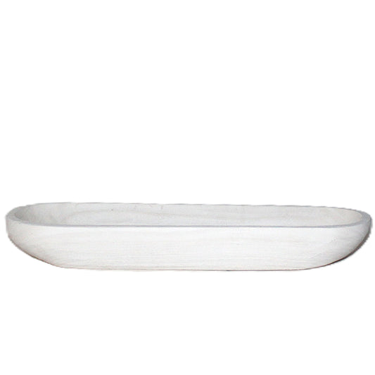 N169 Wood Dough Bowl - White 19" x 7.75" x 23.75"