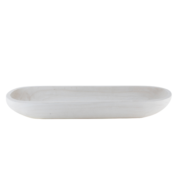 N169 Wood Dough Bowl - White 23" x 6.25" x 3" PK 2