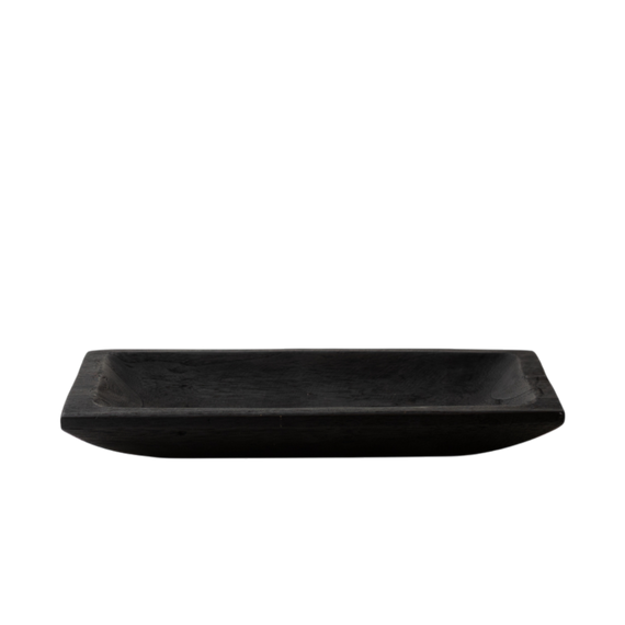 N171 Wood Dough Bowl - Black 14.75" x 6.25" x 1.75" PK 2