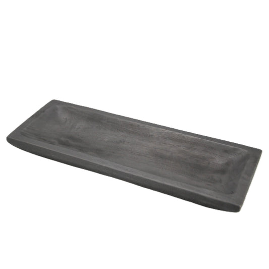 Wooden Pedestal Tray  - Black