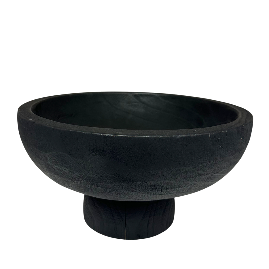 N173 Wood Pedestal Bowl 10.75" x 10.75" x 5.75" PK 2