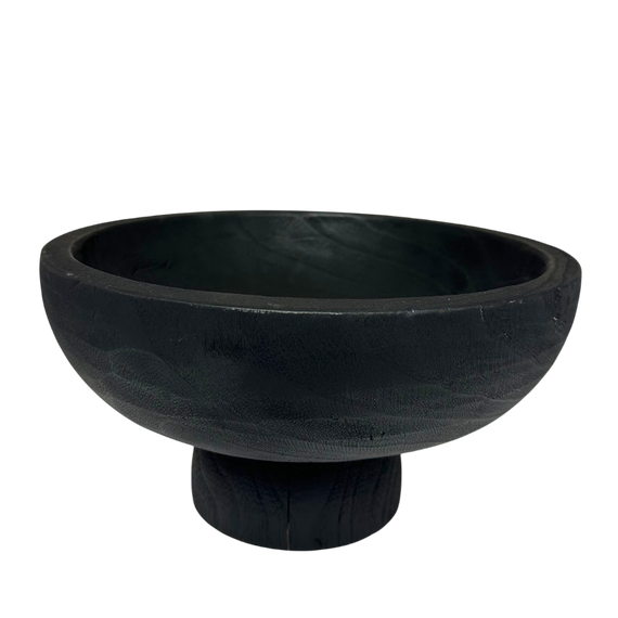 N173 Wood Pedestal Bowl 10.75" x 10.75" x 5.75" PK 2