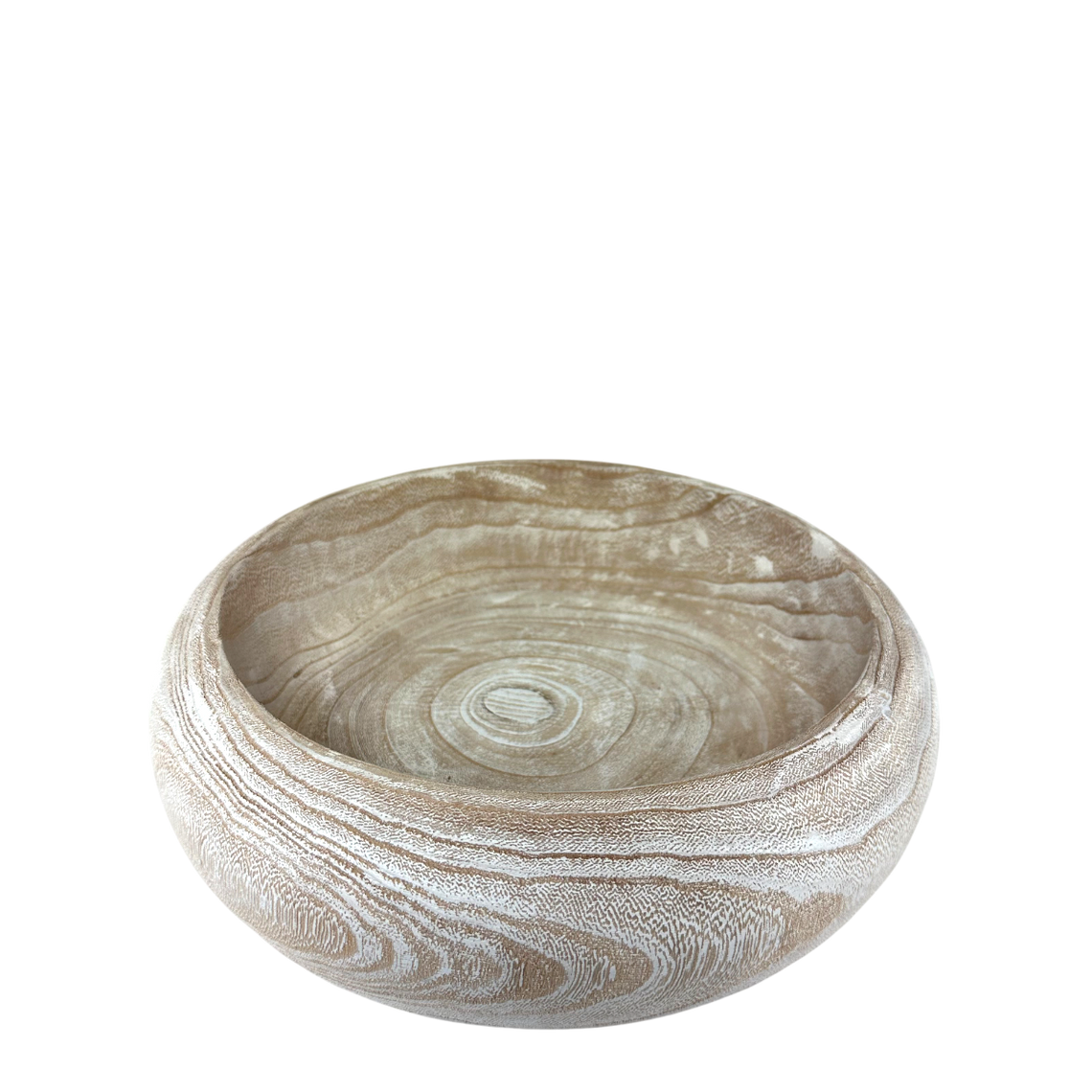 N177 Wooden Bowl - Antique White 12" x 12" x 4" PK 2