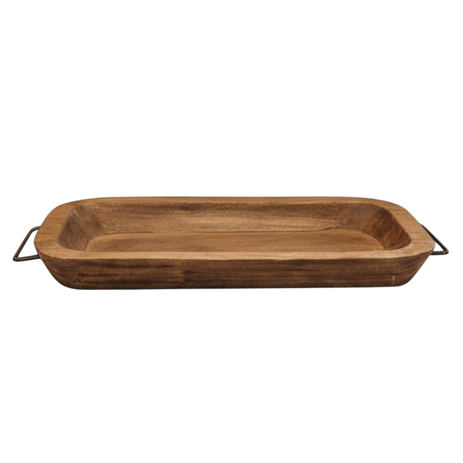 N178 Dough Bowl w/Handles, Brown 24" x 10.25" x 2" PK 2