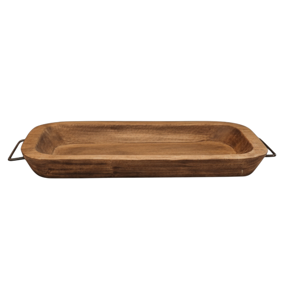 N178 Dough Bowl w/Handles, Brown 24" x 10.25" x 2" PK 2