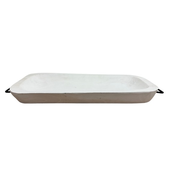 N179 Wood Dough Bowl w/Handles 24" x 10.25" x 2" PK 2