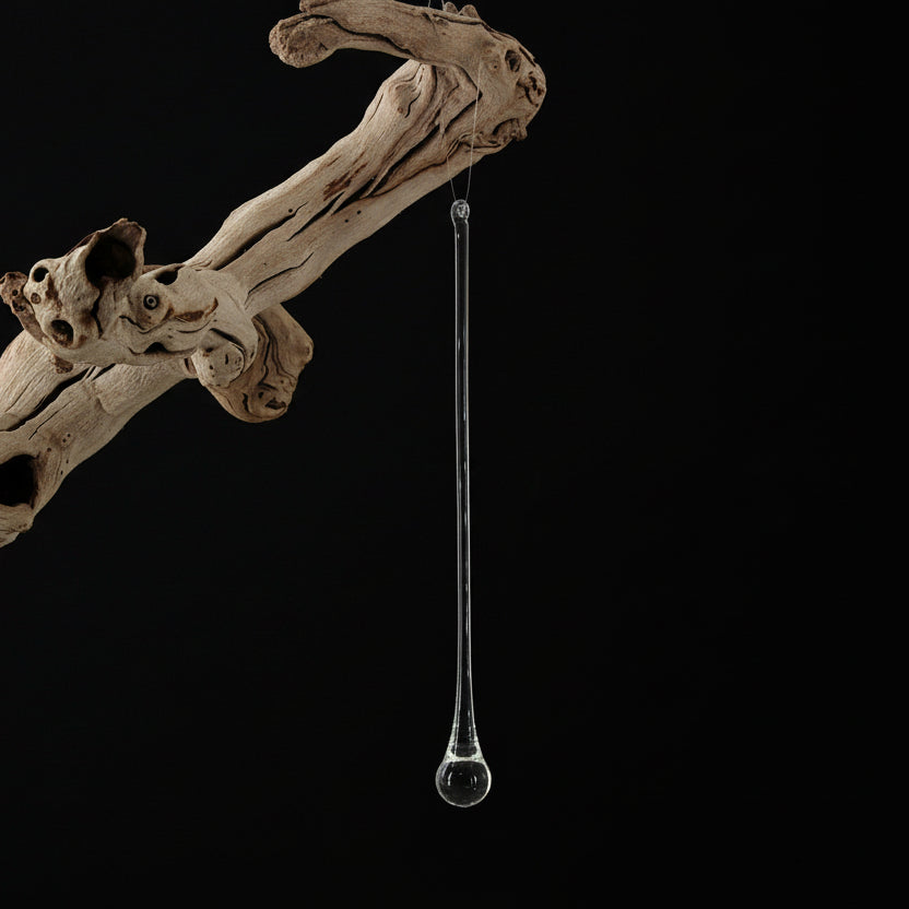 OR103 Glass Icicle Drop Ornament 1.25" x 1.25" x 9.25" PK36