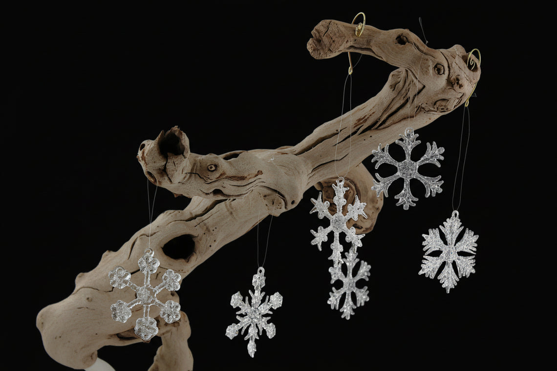 OR105 Glass Iced Snowflake Ornament 2.5" x .25" x 2.5", 6 Assorted PK36