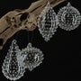 OR108 Glass Ball/Drop Ornament 3" x 3" x 3.5" & 2" x 2" x 4.5",  4 Assorted PK12
