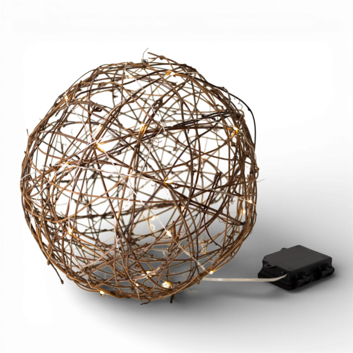 OR135 LED Rattan Orb 10"  PK2