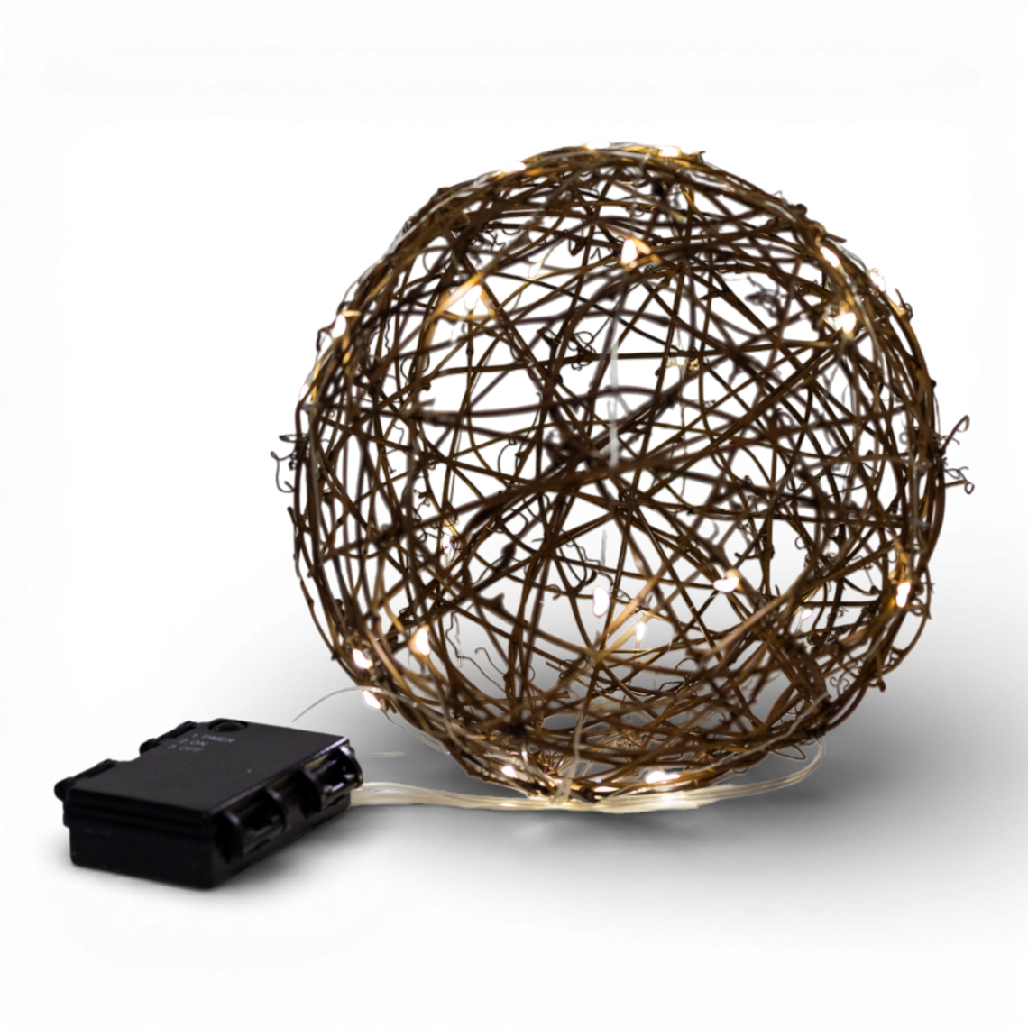 OR136 LED Rattan Orb 8"  PK3