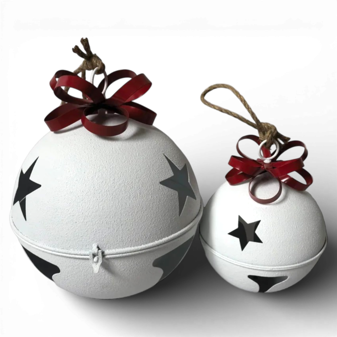 OR138 Metal Bell Ornament WH 8.25" x 8.25" x 10.75" & 12" x 12" x 15.75", Set of 2 PK1