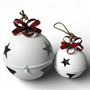 OR138 Metal Bell Ornament WH 8.25" x 8.25" x 10.75" & 12" x 12" x 15.75", Set of 2 PK1