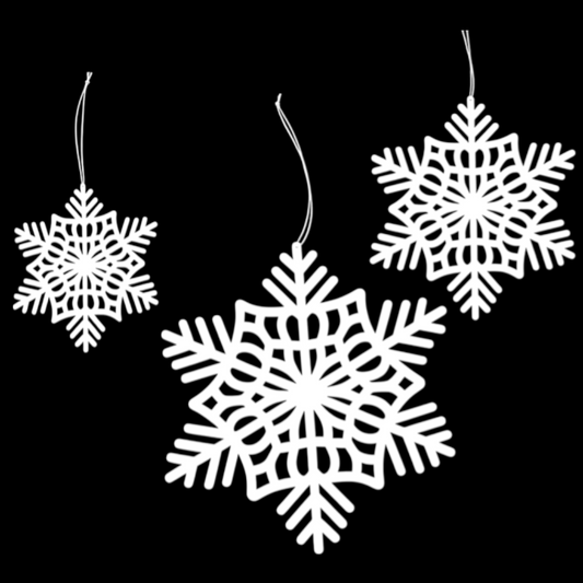 OR147 Metal Snowflake Ornament 8.5"  X 10", 17.5" x 17.5", & 13.5" x  13.75", Set of 3 PK2