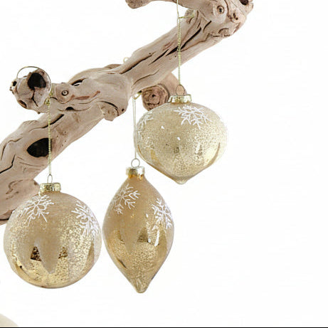 OR187 Glass Ball/Drop/Onion Ornament 4" (Set of 3) PK 4