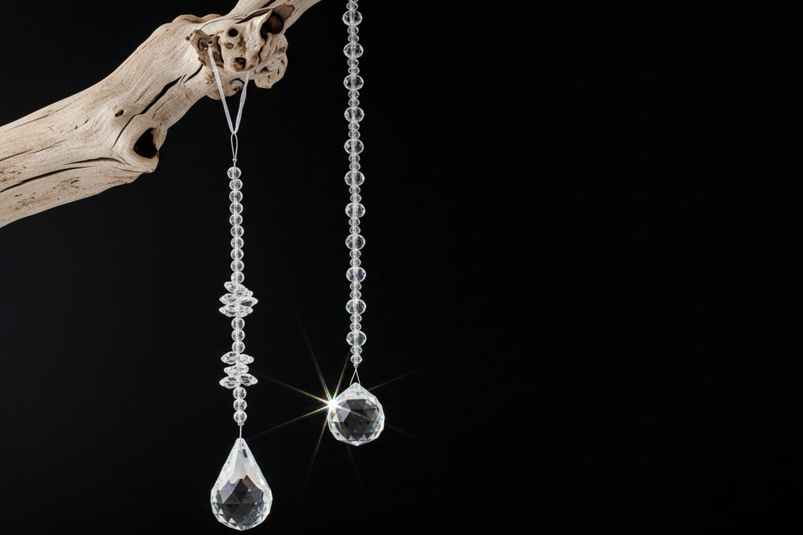 OR193 Glass Crystal Garland Ornament 9.5" x 1.75" & 12.5" X 1.75" (Set of 2 ) PK 6