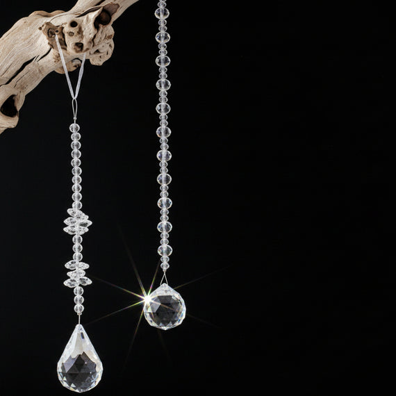 OR193 Glass Crystal Garland Ornament 9.5" x 1.75" & 12.5" X 1.75" (Set of 2 ) PK 6