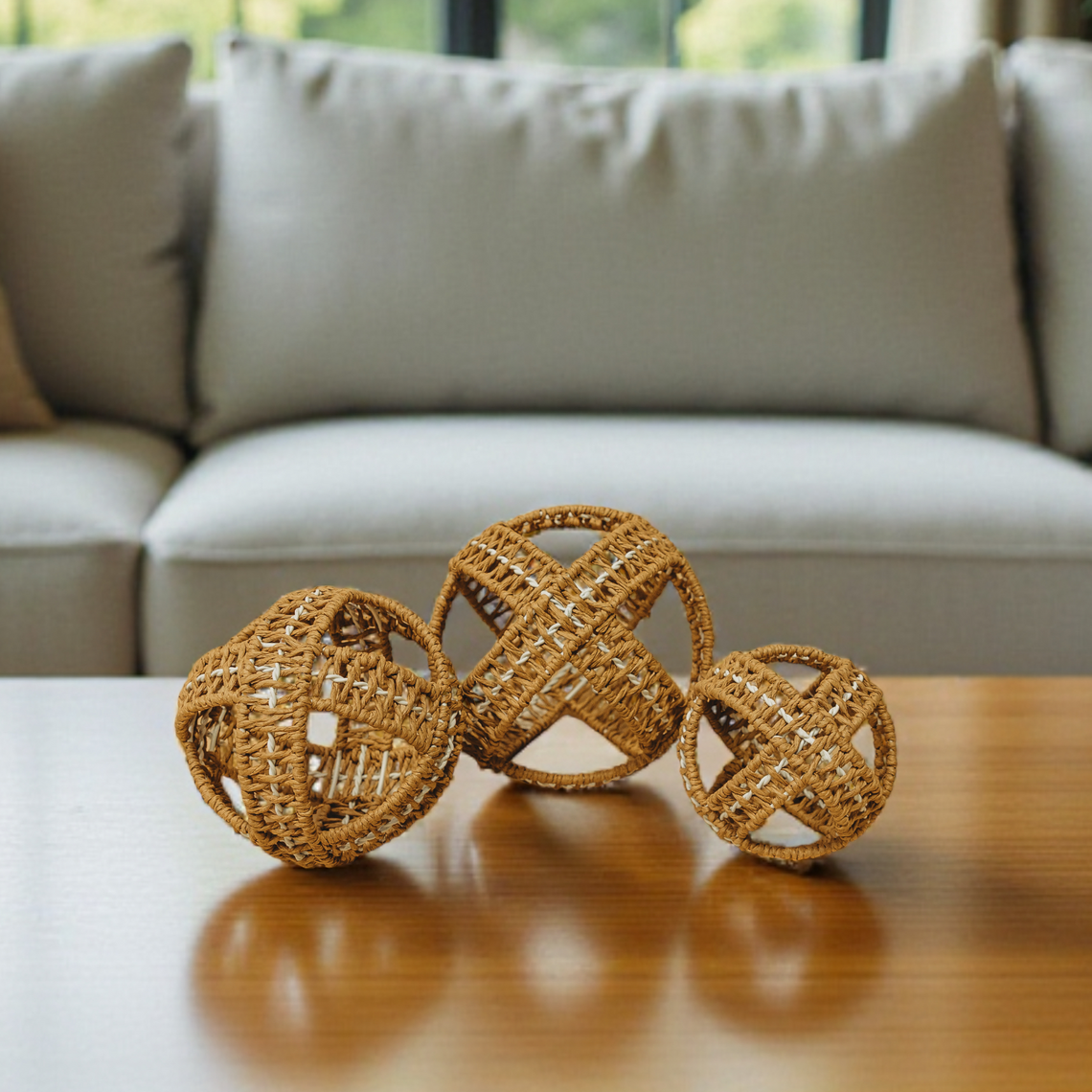 ORB102 Rattan Orb - 6.75" PK 8