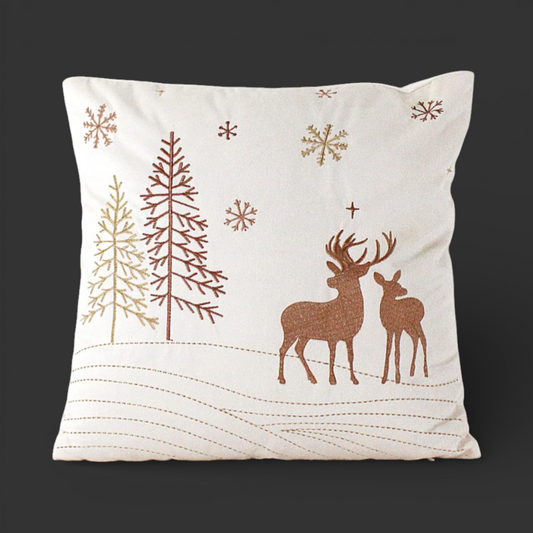 PIL105 Deer/Tree Pillow, 17" x 17" PK4