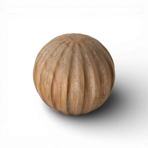 PN102 Pine Wood Orb Brown 4"  PK6