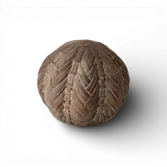 PN104 Pine Wood Orb Dark Brown 4"  PK6