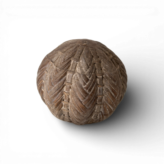 PN104 Pine Wood Orb Dark Brown 4"  PK6