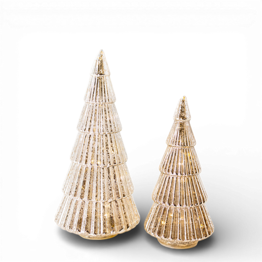 PN110 Glass Tree SI4.25" x 4.25" x 8.75" & 5.5" x 5.5" x 11.5",  Set of 2 PK2