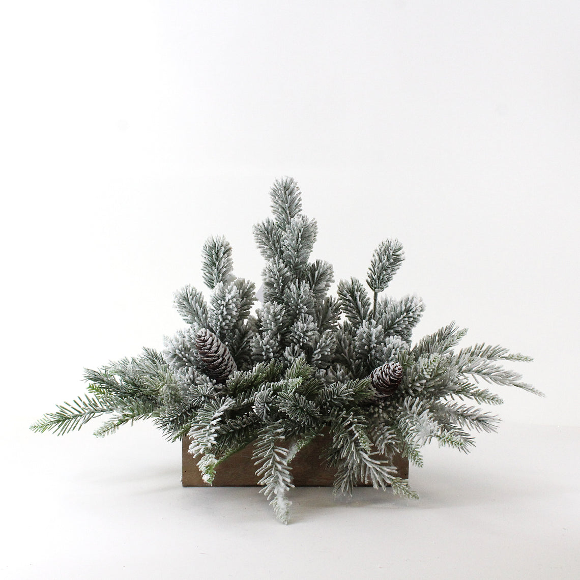 PN117 Potted Frosted Pine Trees In Box 24" x 15" x 14.5" PK2