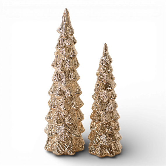 PN123  Glass Trees 11" & 16"H, Set of 2 PK2