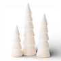 PN130 Dolomite Trees Cream 3.5" X 3.5" X 10", 4.25" X 4.25" X 13.5", 5" X 5" X 17"   Set of 3 PK1