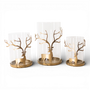 PN144 Metal Deer Candleholder w/Glass 3.5" x 3.5" x 5.25", 4" x 4" x 6", & 5" x 5" x 7.75", Set of 3 PK2