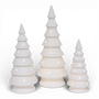 PN146 LED Ceramic Trees White 2.5" x 2.5" x 6"  3.25" x 3.25" x 7.75",  & 3.75" x 3.75" x 9.5", Set of 3 PK2