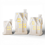 PN147 LED Ceramic House 7.25" x 5.75" x 4.25". Set of 3 PK2