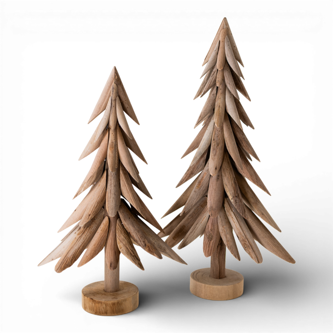 PN149 Wood Tree 10.75" x 5.25" x 17.75" & 12" x 6" x 21.25", Set of 2 PK1