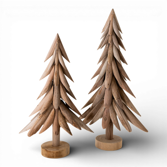 PN149 Wood Tree 10.75" x 5.25" x 17.75" & 12" x 6" x 21.25", Set of 2 PK1